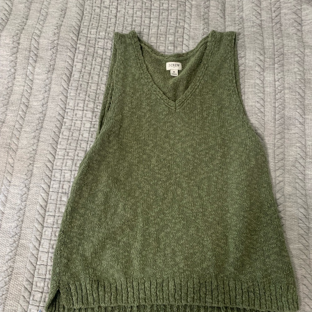 J. Crew Olive Sleeveless Knit Top
